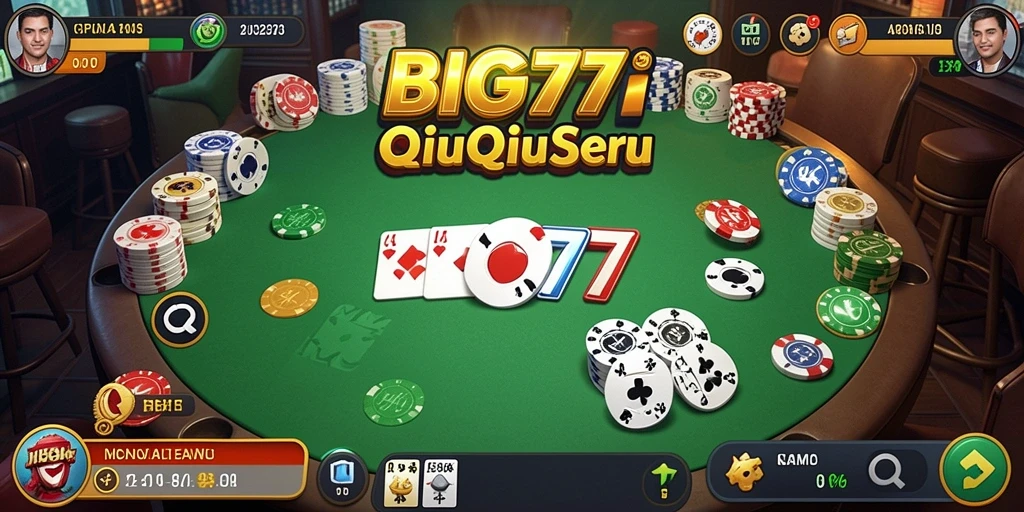 Tampilan menarik dari gameplay QiuQiu di BIG77.