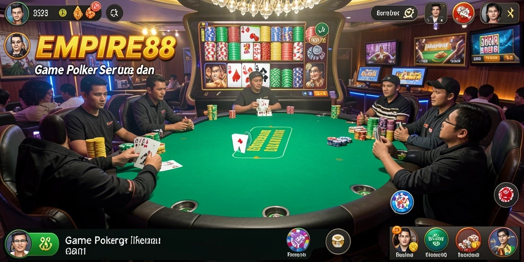 Tampilan gameplay seru di EMPIRE88 dengan aksi Poker yang mendebarkan.