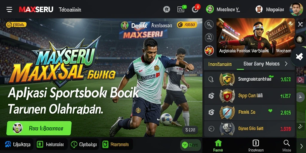 Tampilan antarmuka MAXSERU dengan fitur taruhan olahraga yang menarik.